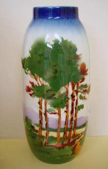 Antike Vase, Keramik mit Glasur, Art Nouveau um 1900. Antique vase, Art Nouveau, made about 1900.