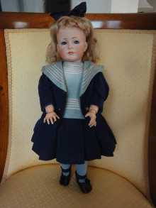 Antique Simon & Halbig German Bisque Doll, 24 IN, Antique Doll, Stamped Body