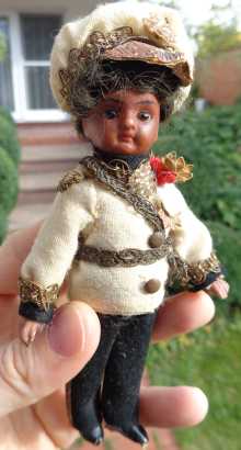 Antique black French Mignonette doll, dated about 1890.