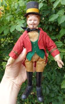 Beautiful antique wooden Schoenhut Humpty Dumpty Circus toy, Ringmaster, dated about 1910.